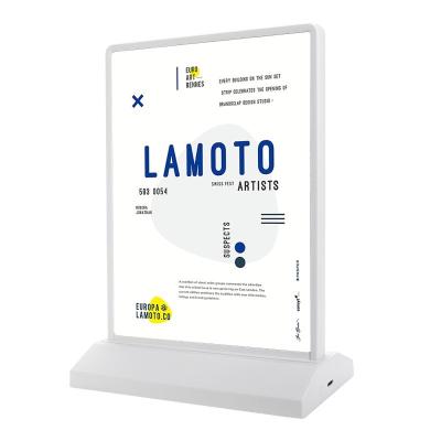 Cores personalizadas Duplo lado Vertical A4 Cartão de Menú Portador Caixa de luz LED Painel de suportes