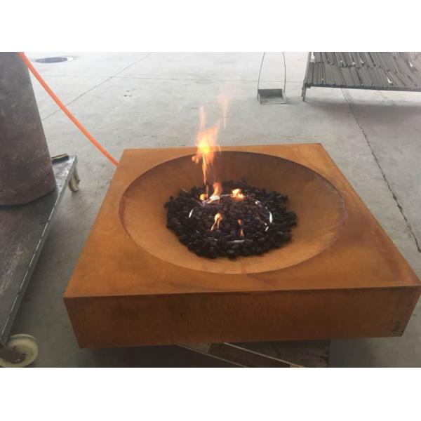 Таблица огня квадрата Corten портативного природного газа стальная для подогревателя задворк