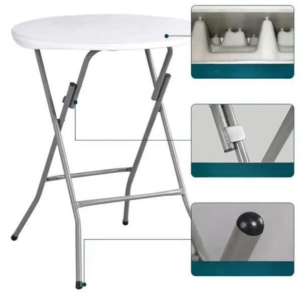 Mail Packing 60cm Round White Plastic Mini Bar Dining Table with Customized Color