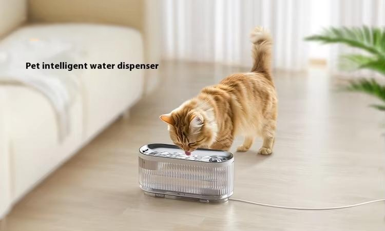Style Smart 3-Liter Wireless Automatic Cat Water Dispenser Eco-Friendly Plastic PC Power Charging Anti-Dry Burning for Dogs