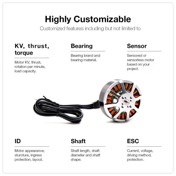 6016 Brushless DC Motor For Muti Rotor Drone Agricultural Drone Motor