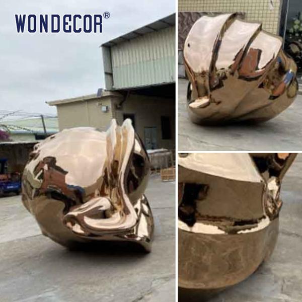 Большой открытый приморский парк металлическое искусство раковина скульптура из нержавеющей стали