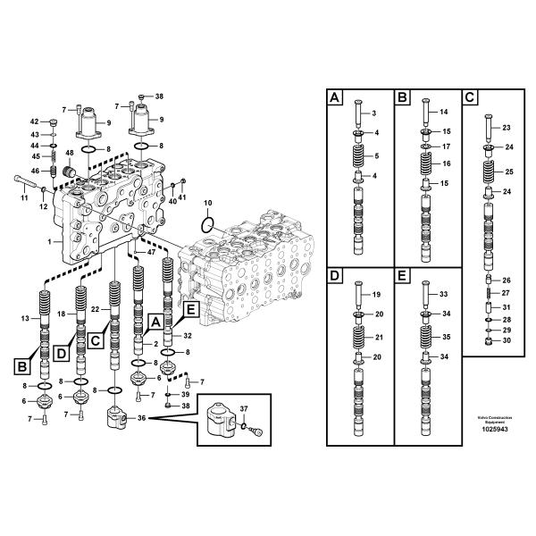 31N6-18000 31N6-18001 31N6-18002 Control Valve Hyundai 215-7 225-7 265-7 305-7 Excavator Control Valve