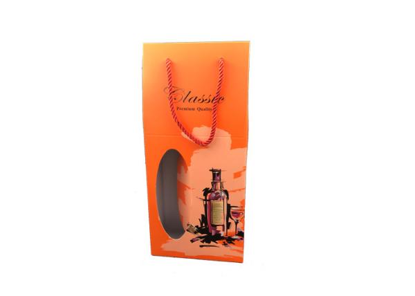 Caixa de presente portátil que empacota, caixas de presente do vinho tinto da garrafa de vinho do Natal