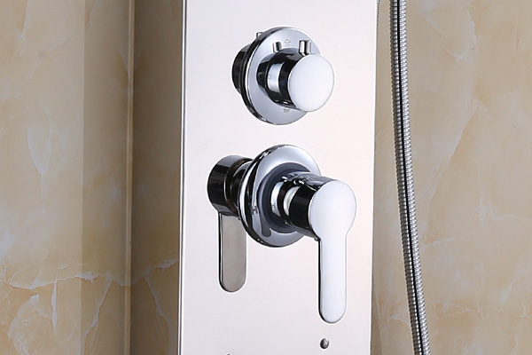 ROVATE 4 Way Water Outlet Wall Mount Shower Panel Home Furniture L Shape