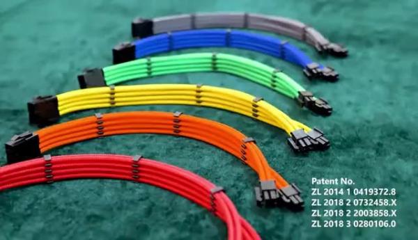 24Pin Braided Sleeved Extension Cord  Power Cords  Female Power Supply Extension Cable Cotton Cable 18AWG 300mm