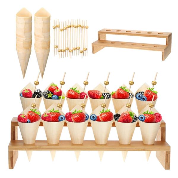 Customized Biodegradable Wooden Disposable Bamboo Bowl For Wedding