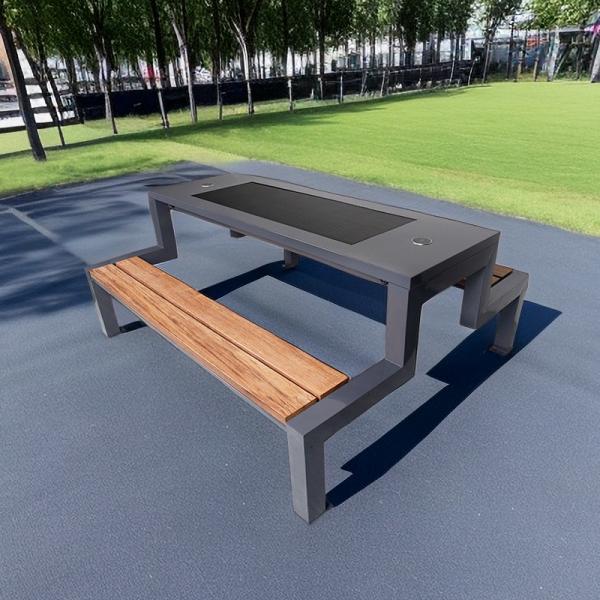 Outdoor Park Solar Powered Benches All In One Solar Panel Bench Table