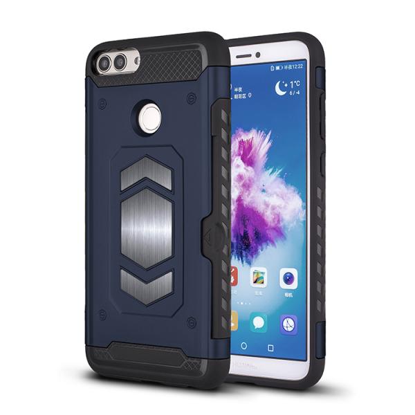 Car Mount Magnetic Attraction Phone Cover Case With Ring Grip Holder For Huawei P / Enjoy 7s