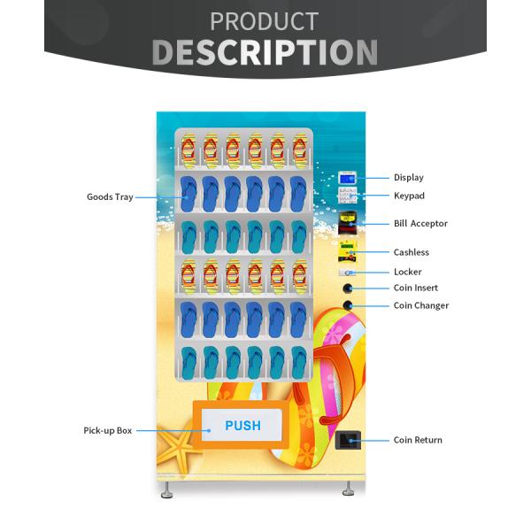 Mícron do quadro 110V do metal das máquinas de venda automática do mícron WM0 Flip Flop Slippers Shoes Custom