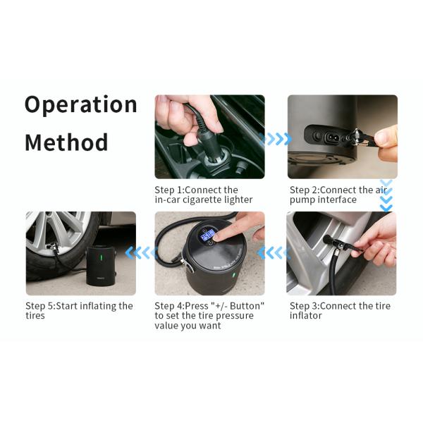 YANTU A05 Wired Air Compressor High Pressure Tire Inflator with 6.5A Work Current