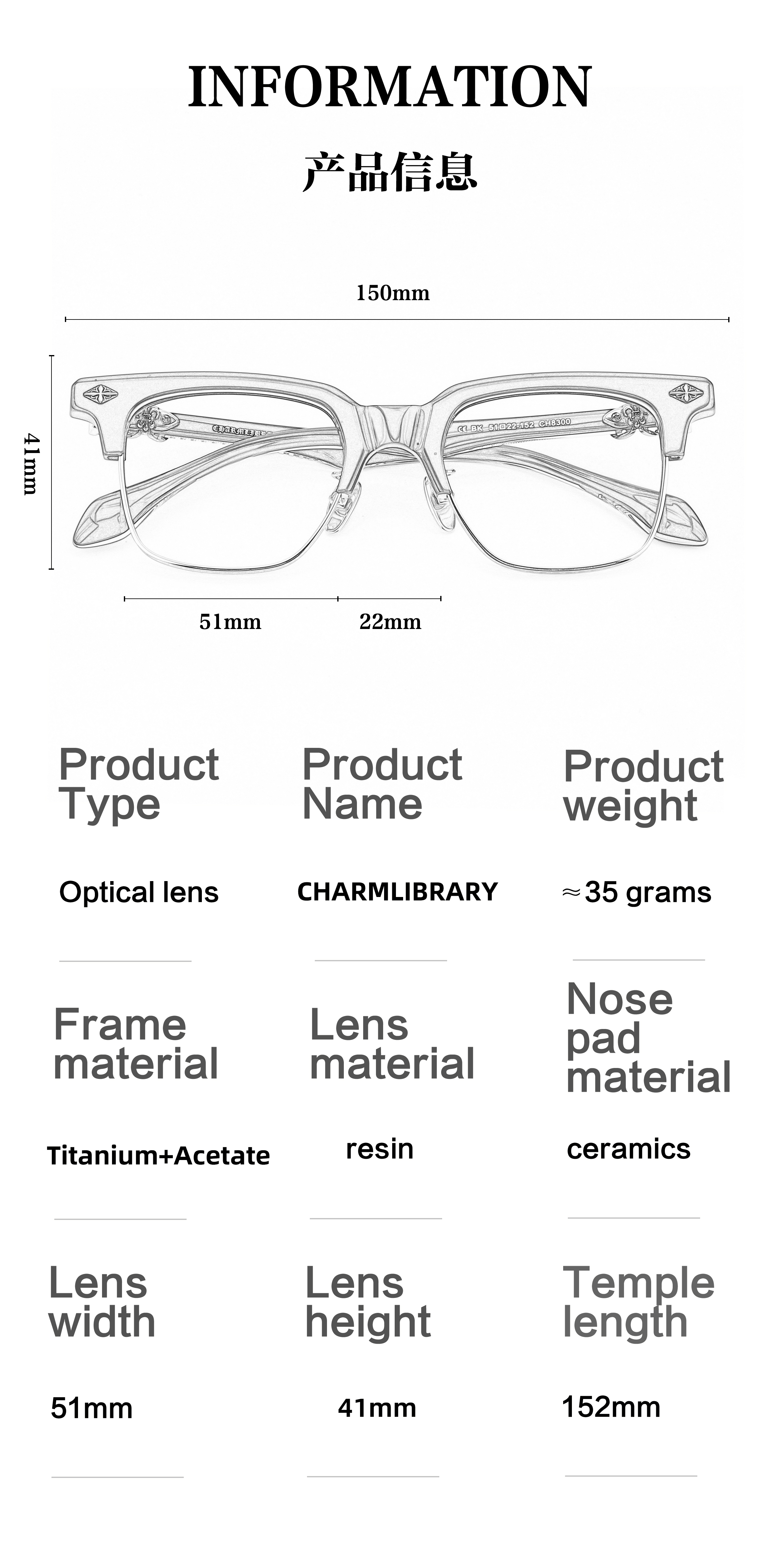 Marble White Frame Unisex Punk Style Square Semi-Rimless Marble Print Anti-Blue Light Blocking Prescription Reading Glasses