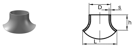 Седло ответвления из нержавеющей стали AISI 304L DIN2618