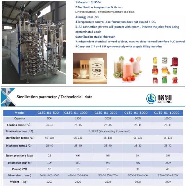 Машина 500L-50000L/H автоклава нержавеющей стали промышленная для обработки молокозавода молока сока