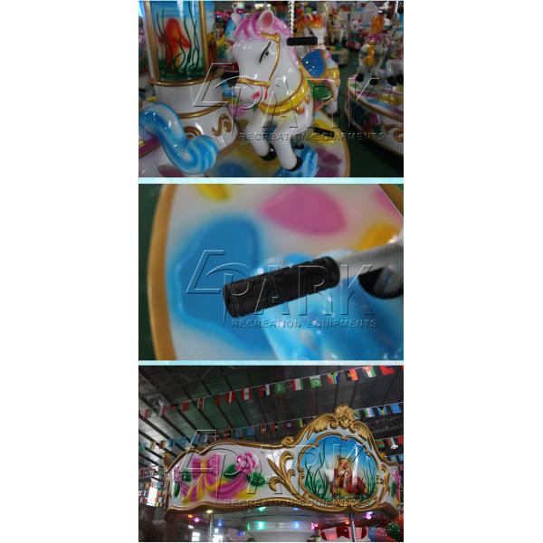 Coin operated electric multiplayer kiddie ride EPARK fiberglass funfair amusement carousel