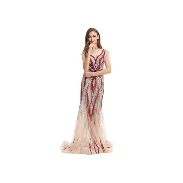 Purplish Red Color Sexy Women Vintage Evening Dresses Scoop O Neck For Slim Ladies