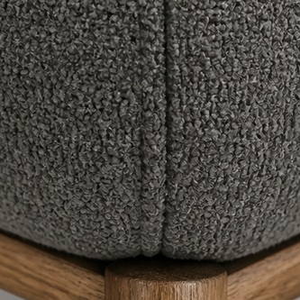 Contemporary Gray Bouclé Armless Lounge Chair, Solid Wood  CYC-021-GRY