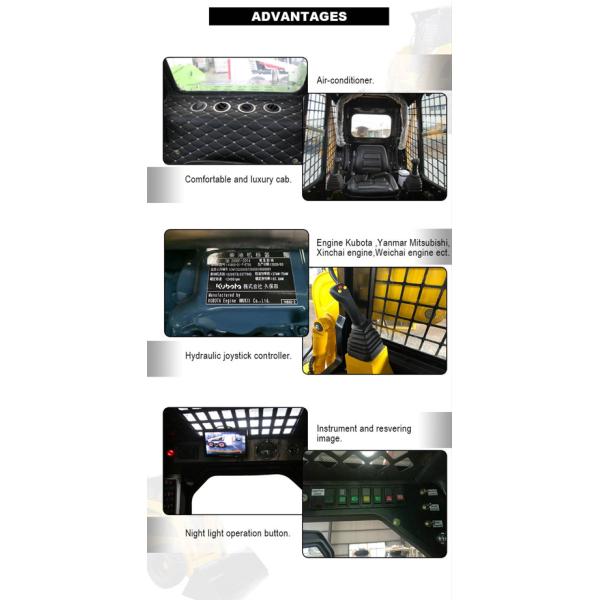 4x4 Wheel Drive Tracked Skid Steer Loader with Big Power Disc Type Trencher Rock Saw