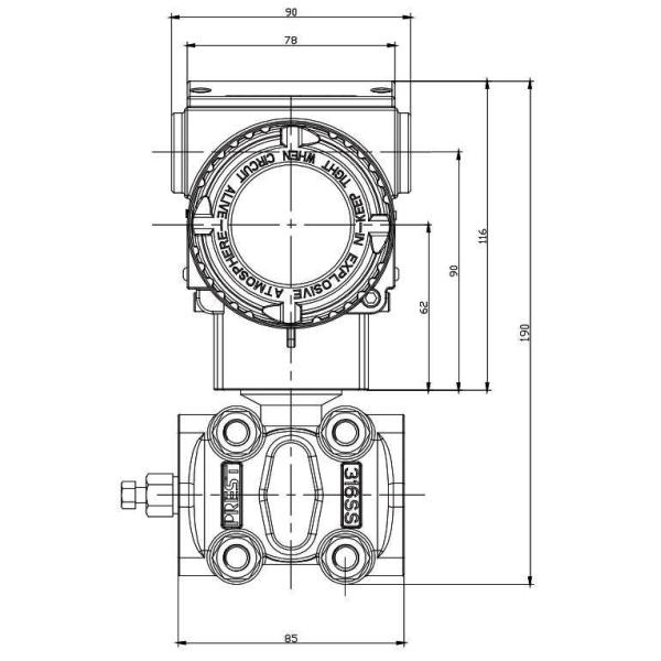 KPT1000-DP Smart Pressure Transmitter with 0.05% Accuracy and Monocrystalline Silicon Sensor for HART Communication