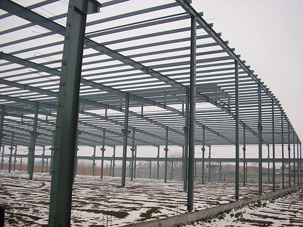 Hot Dip Galvanized Prefabricated Warehouse Shed , Light Prefab Storage Buildings
