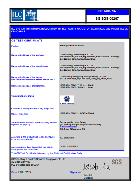 Ulectric Technology Co., Ltd. Certifications