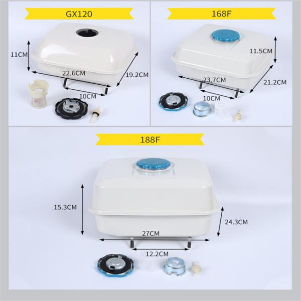 Pompes à eau réservoir de carburant Assy 168F 170F 188F 190F GX160 GX200 GX390 Pièces moteur