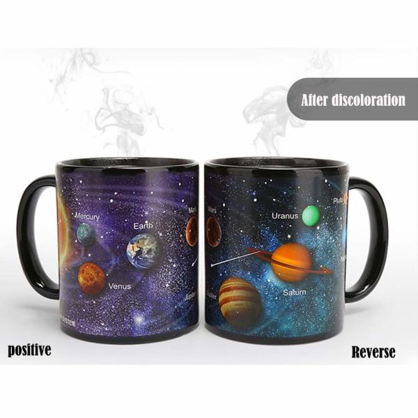 Taça de cerâmica de mudança de cor presentes de aniversário para homens mulheres de mudança de calor taça de café com coração 16 oz