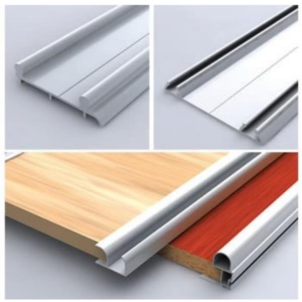 Sliding Door Handles Polished 1.5mm Wardrobe Aluminium Profile