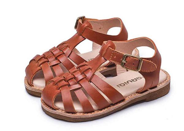 Real Leather Closed Toe Girls Stylish Kids Shoes