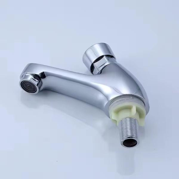 Public Washroom Water Saving Faucet Durable Brass Automatic Push Button Cold Faucet