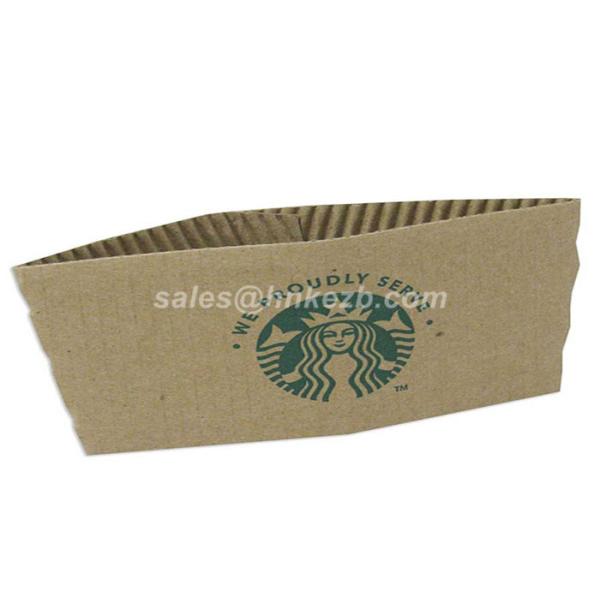 80mm Logo Print Kraft Paper Coffee Cup Sleeve ,  Ripple Coffee Cup Heat Sleeve