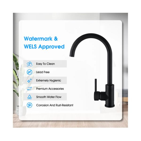 Bidet Spouts Kitchen Faucet Hot Cold Water Mixer Tap with Classic Gooseneck Swivel Spout