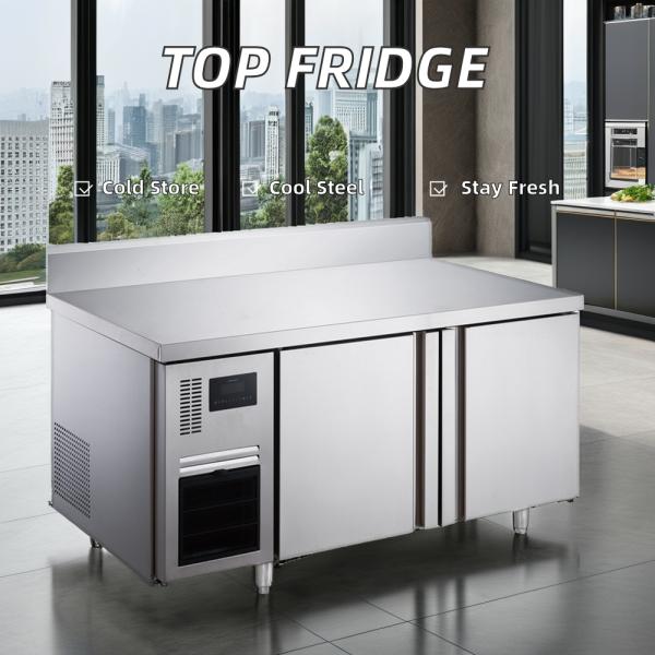 Réfrigérateur congélateur à refroidissement par air 220V LED Porte ouverte Cuisine Magasin Boissons Stockage Cave à vin Compresseur Deux portes Restaurant