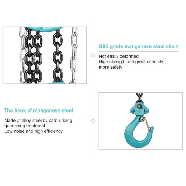 50T 1.5m Lifting 250Kg SS Hand Operated Chain Hoist