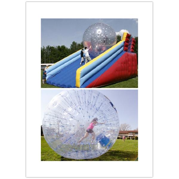 TPU Green Dot Inflatable Zorb Ball , Inflatable Human Hamster Ball 3.0m x 2.0m Dia For Grass