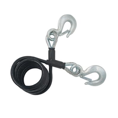 Câble de remorquage d'urgence pour voiture robuste - Câble d'acier enduit de PVC avec crochets