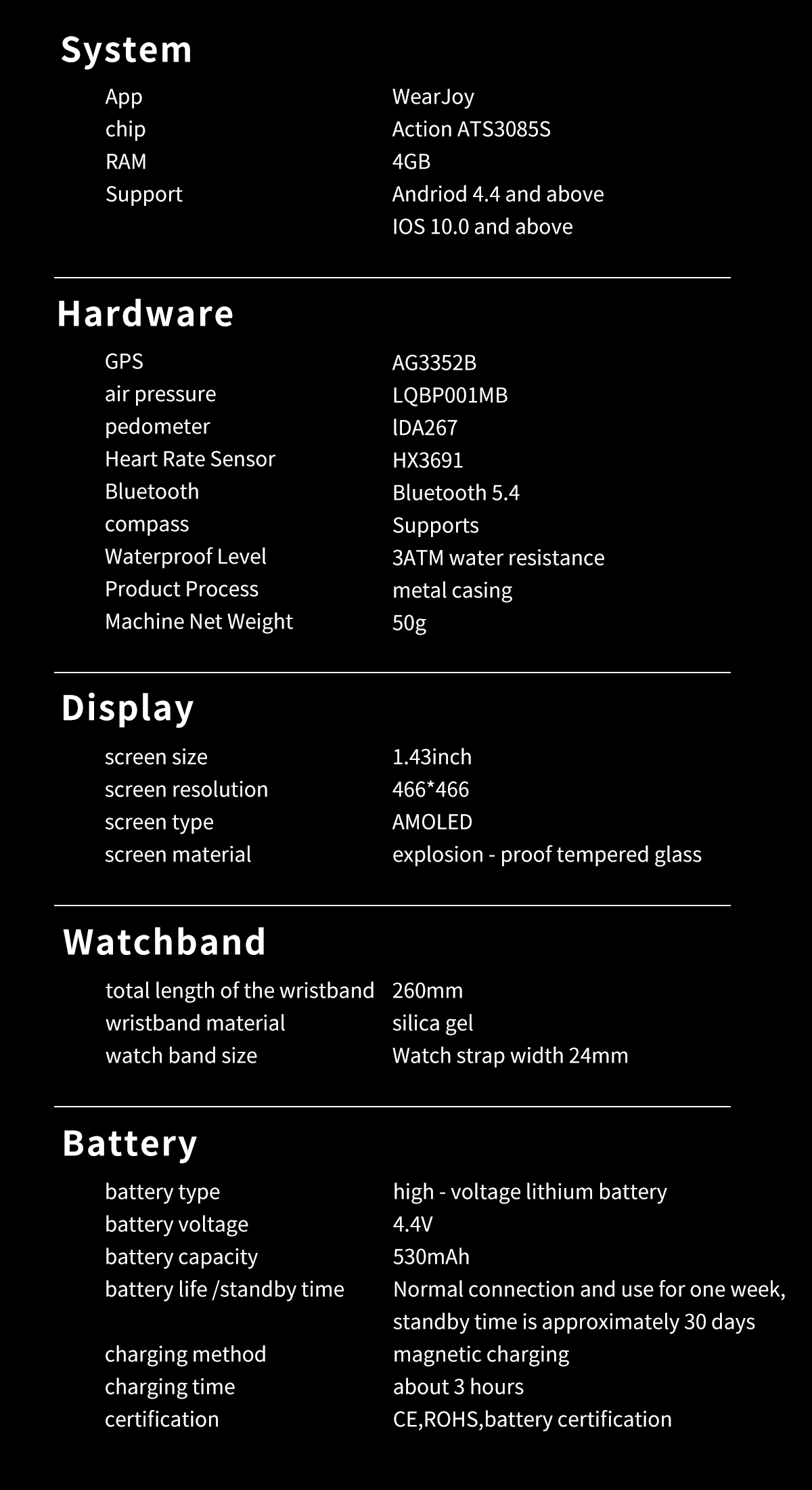 HD300 Pro Offline Map GPS Smart Watch WhatsApp Replay APP Download 1.43inch AMOLED Screen 4GB Memory Waterproof 3ATM Smartwatch