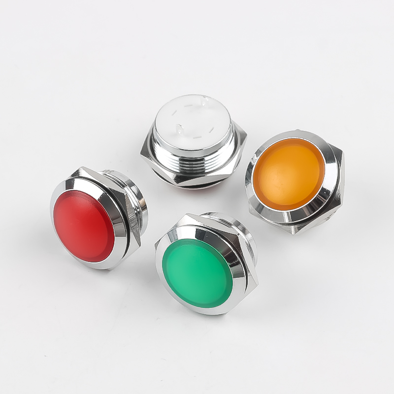Metal Indicator Light Single Color 19 Mm For Power Equipment LED Signal Light Waterproof 12V 24V Red Green Yellow Blue