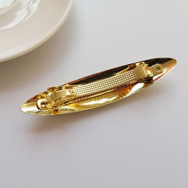 Pony Tail Gold Metal Geometric Hair Clips Spring Pins Korea Women  10.5x1.5cm