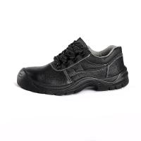 Couro de vaca em relevo preto encaixe até fechamento PU sola Ultimate Proteção sapatos de segurança de luz