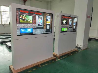 Standing Alone Outdoor Advertising Lcd Screens Kiosk 65 Inch Media Player For Bus Station