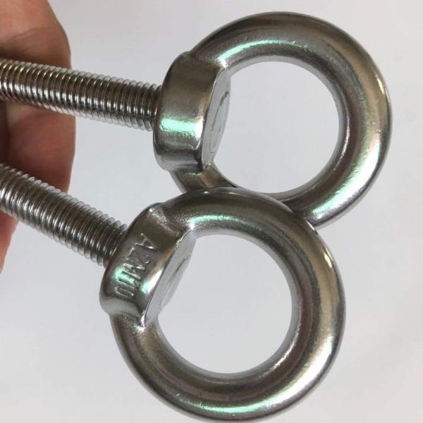 INCH Stainless Steel M10 Shoulder Eye Bolts 3/8x 2.75 Heavy Duty Screws with Washer and Nuts Plain Finish Lifting