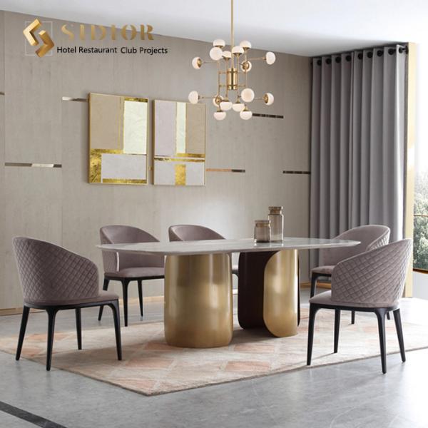 Removable Armrest European Style Dining Chair 62cm Width Solid Wood Legs