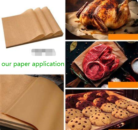 700mm 750mm 40gr 50gr Brown Color Silicone Coated Parchment Paper For Baking