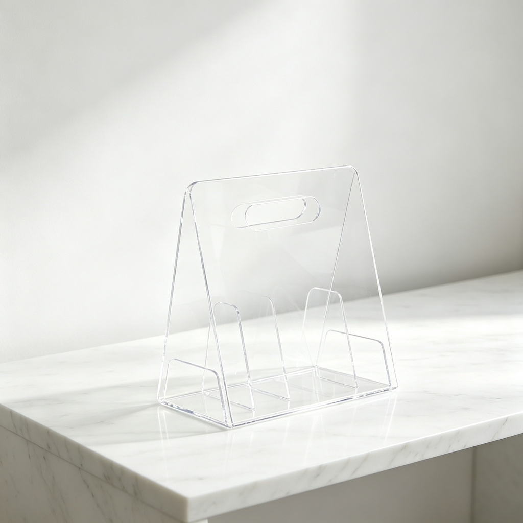 Acrylic Flower Tote Box, Clear Portable Flower Gift Box with Handle, Modern Floral Packaging for Wedding, Valentine's Day & Home Decor