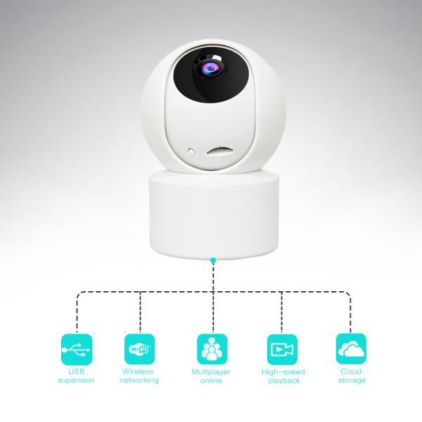 Material do ABS da câmera do CCTV da visão noturna da segurança interna para o inquietação mais velho dos bebês