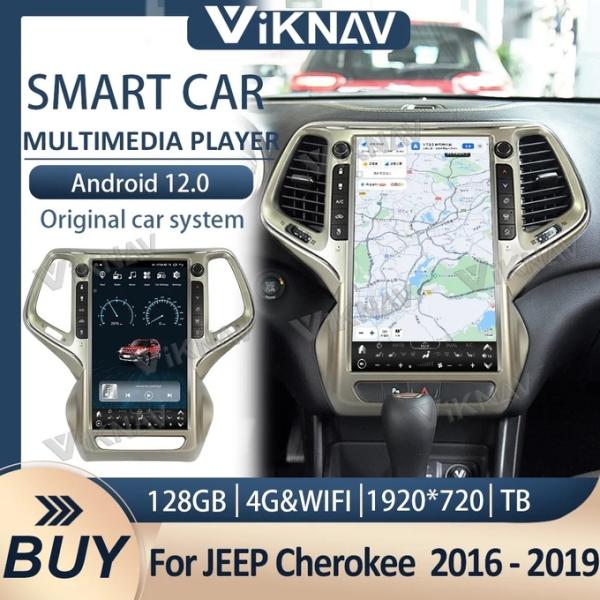 14.4 дюймовый Android-экран Автомобильное радио Для 2016-2019 Jeep Grand Cherokee 128G Навигация GPS Мультимедийный плеер Carplay 4G