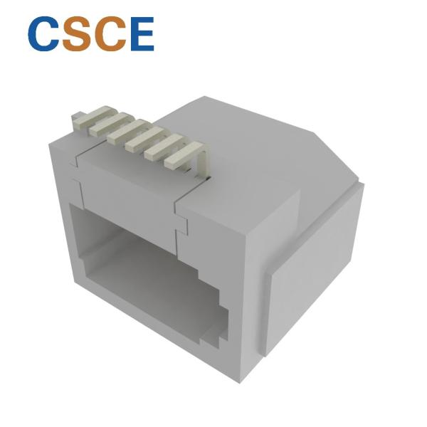 UK PT 6P6C RJ11  Keystone Jack /  Type C White Plastic Housing RJ11 Connecter