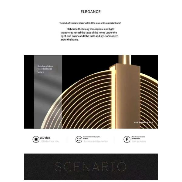 Escalier à plafond élevé Villa Escalier à chandelier à LED Escalier en spirale Ronde gâteau Acrylique Chandelier suspendu Lampes ménagères modernes