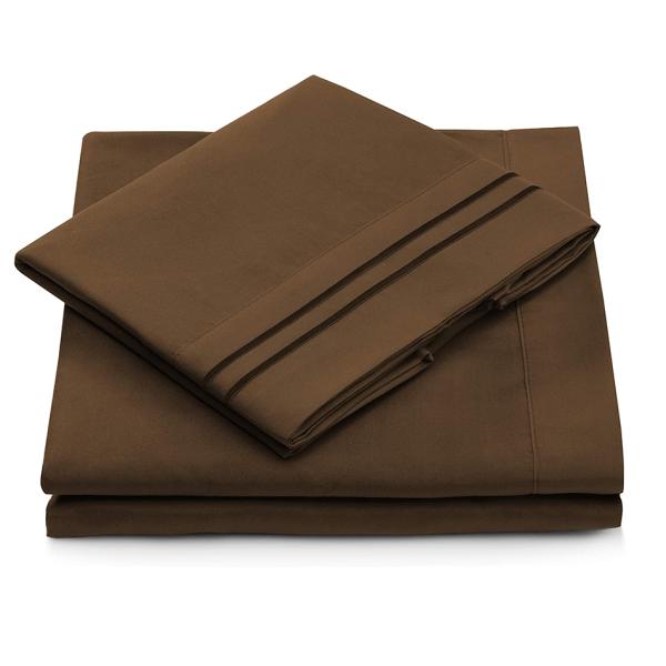 Solid Pattern Microfiber Bed Sheet Set 133 * 60 Fabric Density